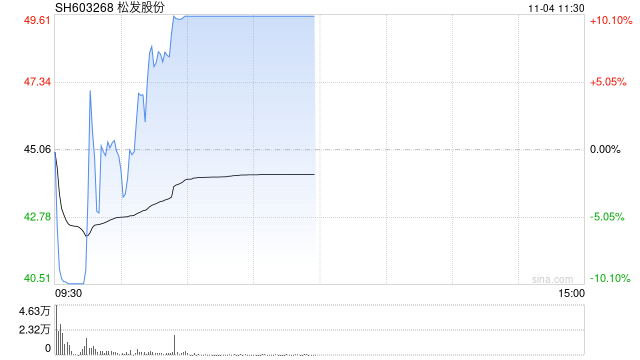 松发股份等4股盘中上演“地天板”  第1张